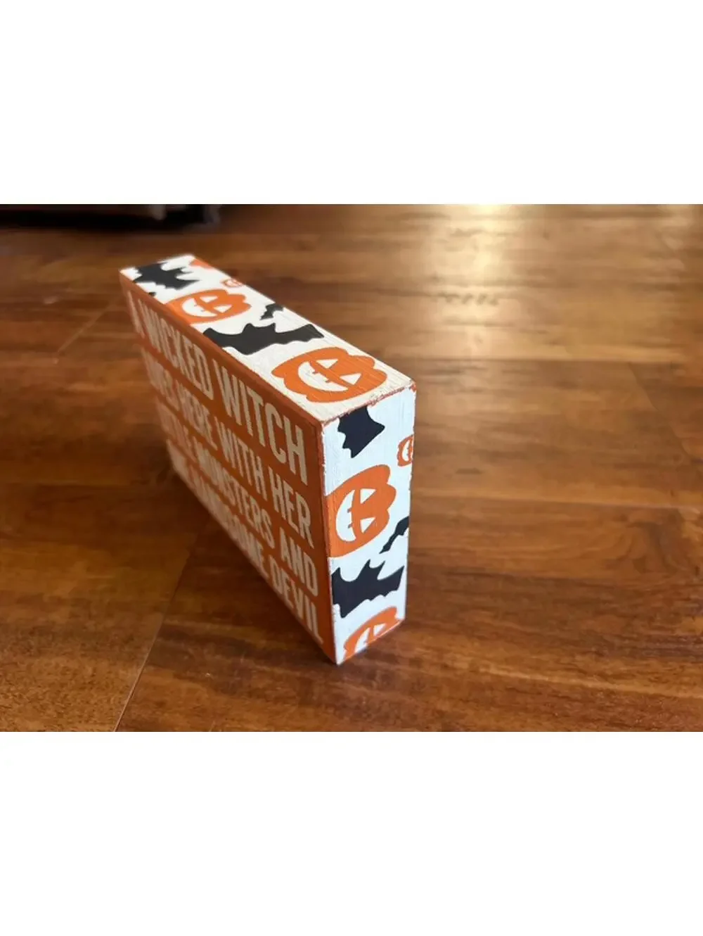Decorative Halloween Wooden Block Signs - Set of 2
